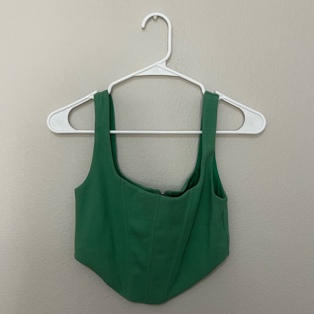 KAESHIA RIB BUSTIER GREEN TOP